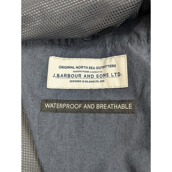 Barbour Rivington Mens Rain Jacket Blue Medium Hooded Waterproof Breathable - Picture 13 of 16